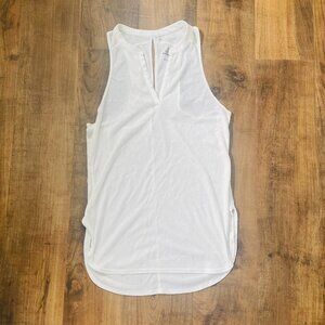 prAna White Ribbed Sleeveless Tank Top | Activewear | Size Small